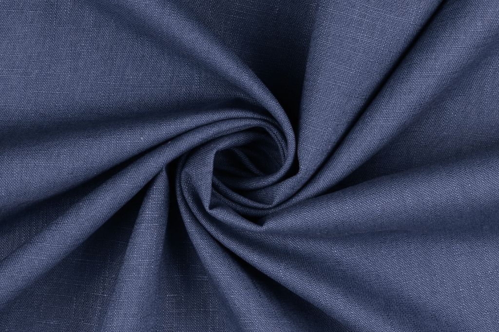 Leinen, uni, gewaschen, jeansblau, 0,5 m