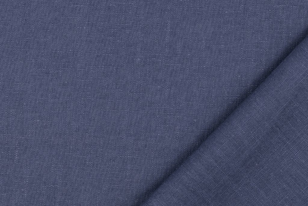 Leinen, uni, gewaschen, jeansblau, 0,5 m