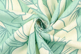 Leinen mit Blumen, gewaschen, mint, 0,5 m
