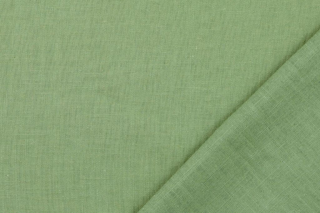 Leinen, uni, gewaschen, oliv, 0,5 m