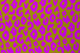 Restmenge 70 cm Viskose Webware, "Happy Leo" by Cherry Picking, lila, olivgrün, Swafing