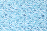 Baumwollwebware "Mermaid", Swafing, Schuppen, blau, 0,5 m