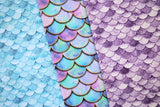 Baumwollwebware "Mermaid", Swafing, Schuppen, blau, 0,5 m