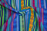 Mexiko Stoff im Ethno Look, blau, 0,5 m