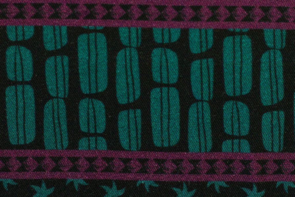 Viskose Webware "Molina", bienvenido colorido, Swafing, petrol, schwarz, 0,5 m