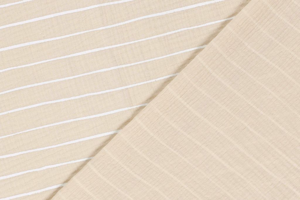 Musselin, Double Gauze, mit Streifen, beige, 0,5 m