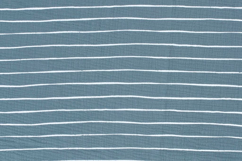 Musselin, Double Gauze, mit Streifen, indigo blau, 0,5 m