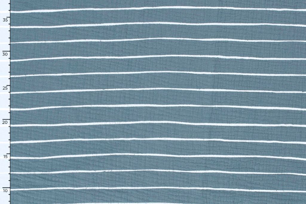Musselin, Double Gauze, mit Streifen, indigo blau, 0,5 m