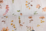 Musselin, Double Gauze, mit Blumen, wollweiß, 0,5 m
