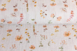 Musselin, Double Gauze, mit Blumen, wollweiß, 0,5 m