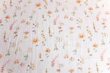 Musselin, Double Gauze, mit Blumen, wollweiß, 0,5 m