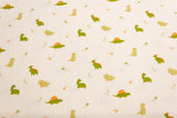 Musselin, Double Gauze, Dinosaurier, beige, 0,5 m