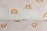 Musselin, Double Gauze, mit Regenbogen, wollweiß, 0,5 m