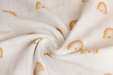 Musselin, Double Gauze, mit Regenbogen, wollweiß, 0,5 m