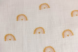 Musselin, Double Gauze, mit Regenbogen, wollweiß, 0,5 m