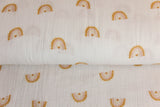 Musselin, Double Gauze, mit Regenbogen, wollweiß, 0,5 m
