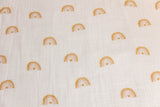 Musselin, Double Gauze, mit Regenbogen, wollweiß, 0,5 m