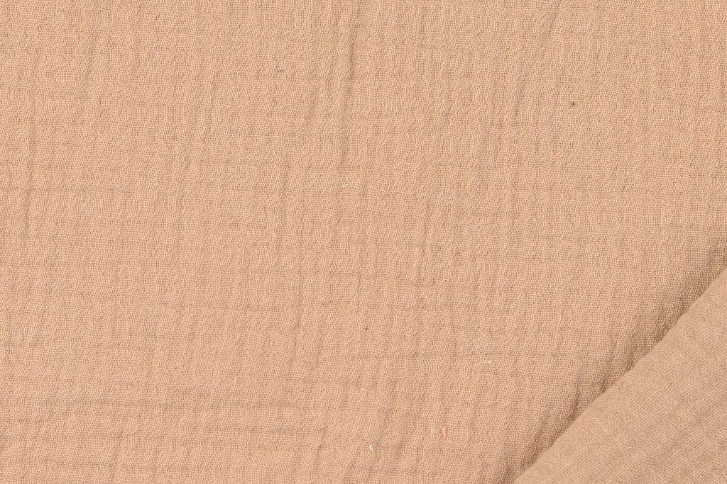Musselin, Double Gauze, sand, mittelbraun, 0,5 m