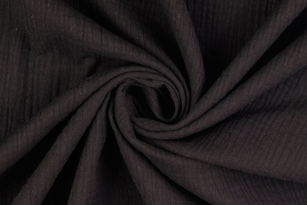 Musselin, Double Gauze, schwarz, 0,5 m