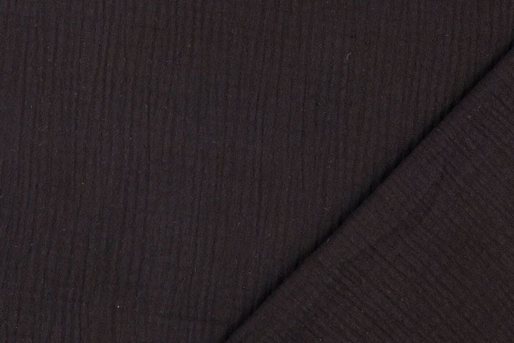 Musselin, Double Gauze, schwarz, 0,5 m