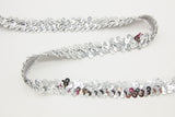 Elastisches Paillettenband, 20mm, silber, 0,5 m