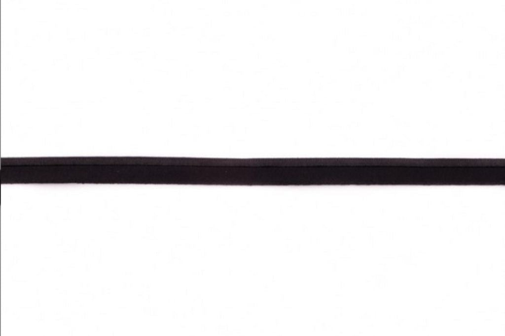 Elastisches Paspelband, glänzend, 10 mm, schwarz, 1 Meter