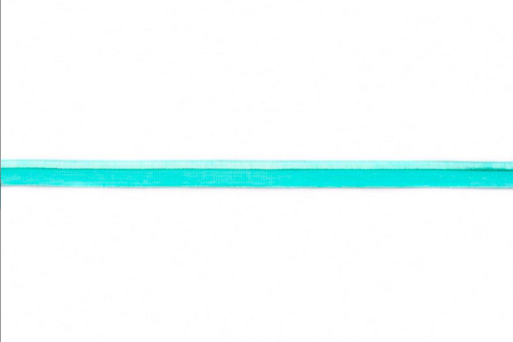 Elastisches Paspelband, glänzend, 10 mm, türkis, mint, 1 Meter