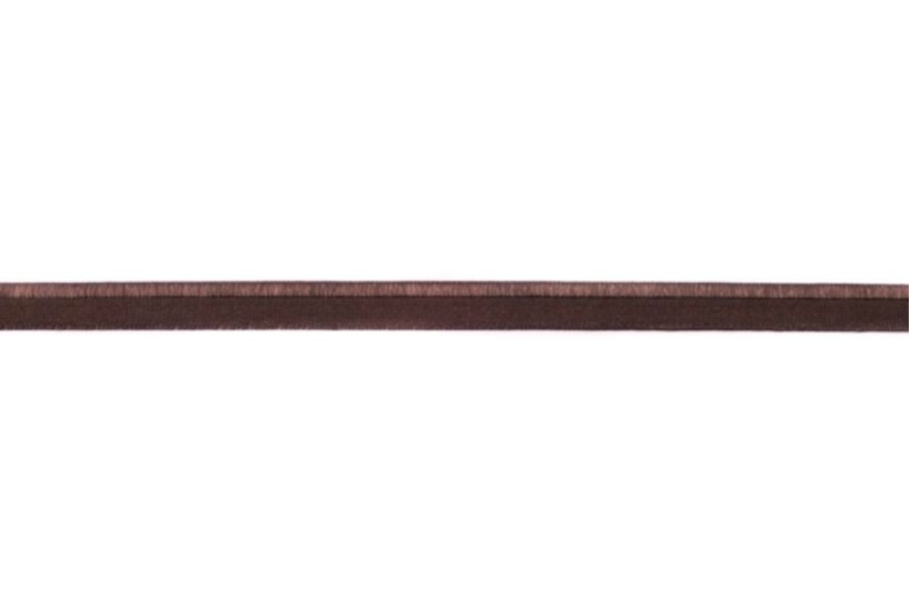 Elastisches Paspelband, glänzend, 10 mm, braun, choco, 1 Meter