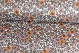 Rib Jersey, Rippenjersey mit Blumen, wollweiß, grün, 0,5 m