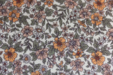 Rib Jersey, Rippenjersey mit Blumen, wollweiß, grün, 0,5 m