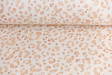 Rib Jersey, Rippenjersey mit Leoprint, wollweiß, braun, 0,5 m
