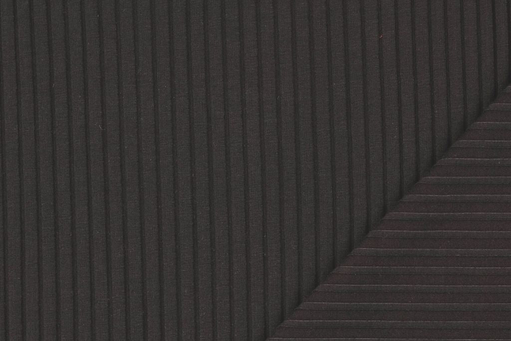 Breiter Rippenjersey, schwarz, 0,5 m
