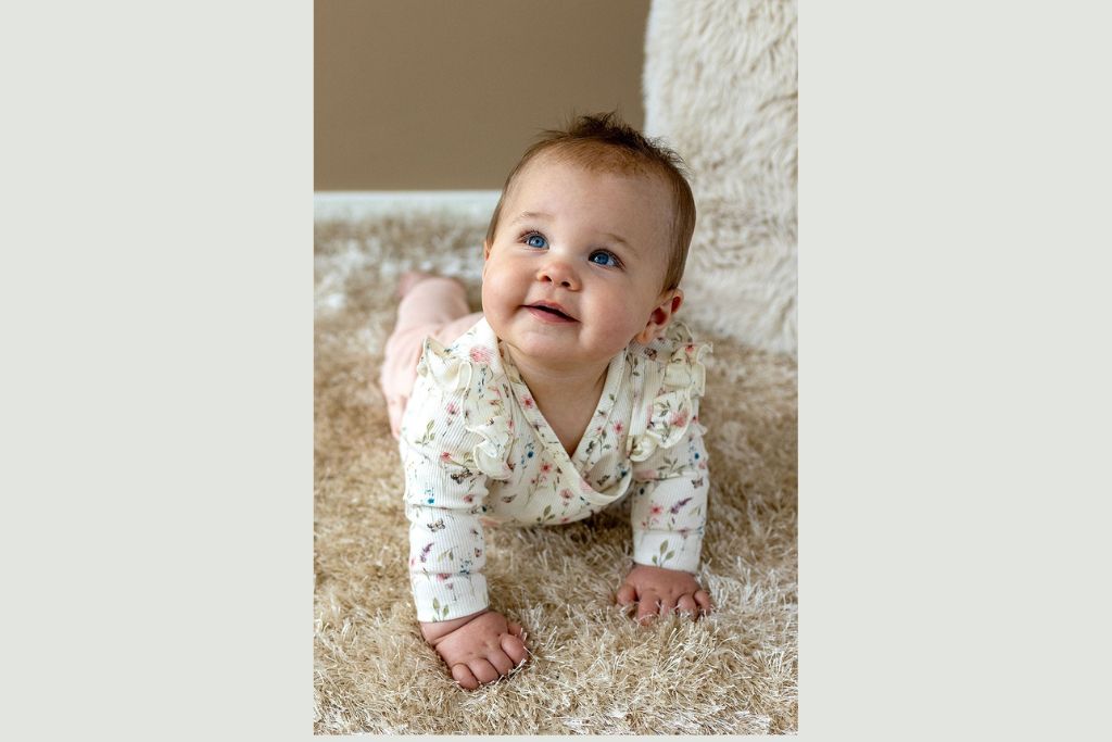 Rib Jersey, Rippenjersey mit Blumen und Schmetterlingen, wollweiß, 0,5 m