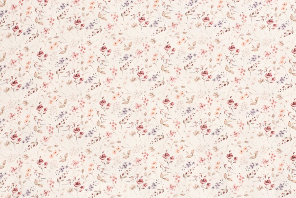 Rib Jersey, Rippenjersey mit Blumen, Mohnblumen, wollweiß, 0,5 m
