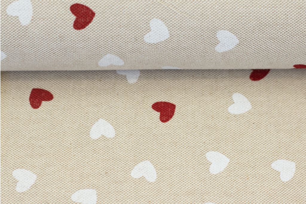 Canvas "Rudi", Leinenoptik, Herzen, Swafing, beige, 0,5 m