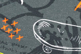 Sweat angeraut "Montreal" Skateboard, Graffiti, anthrazit, 0,5 m