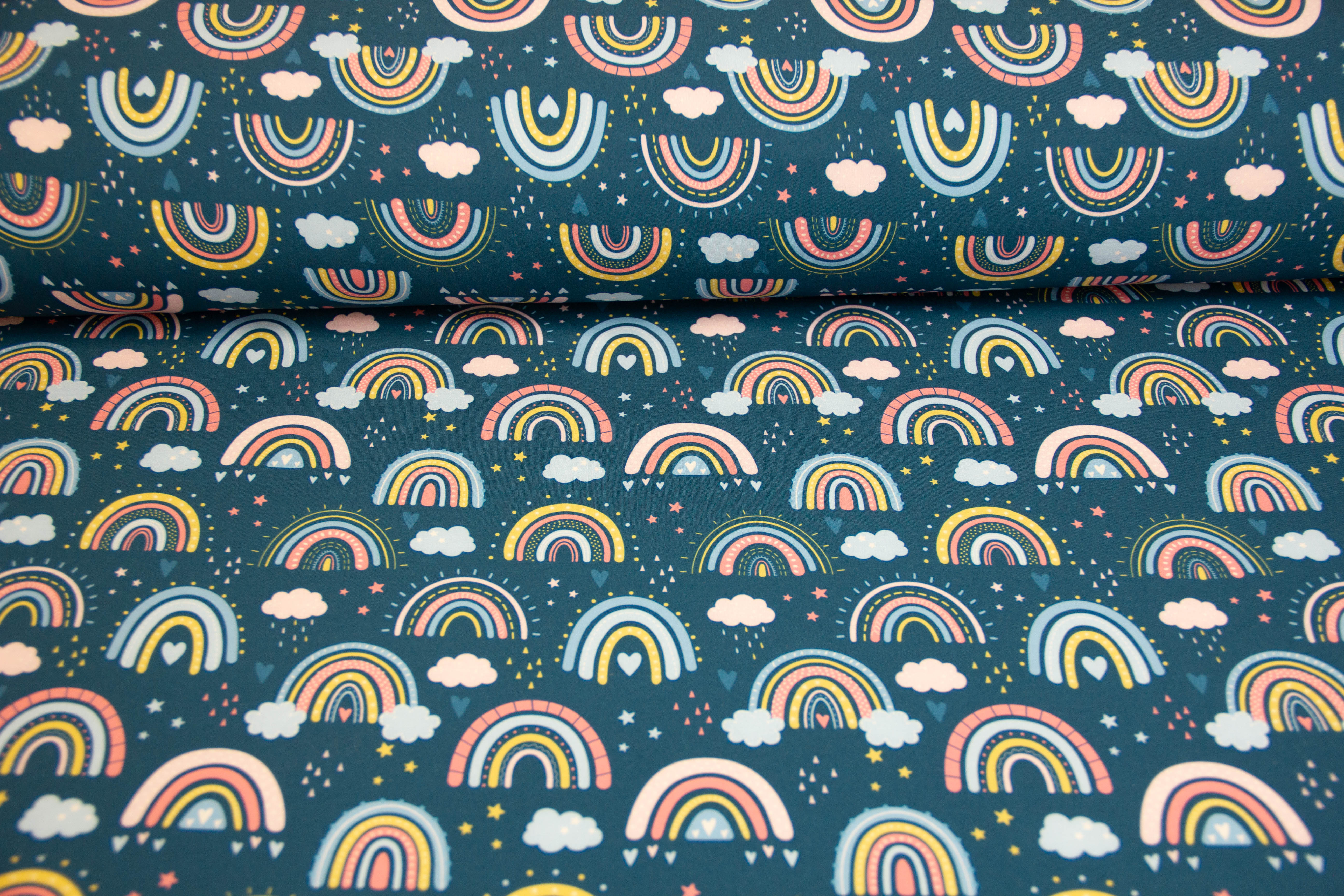 Softshell mit Regenbögen, Fräulein von Julie, blau, 0,5 m