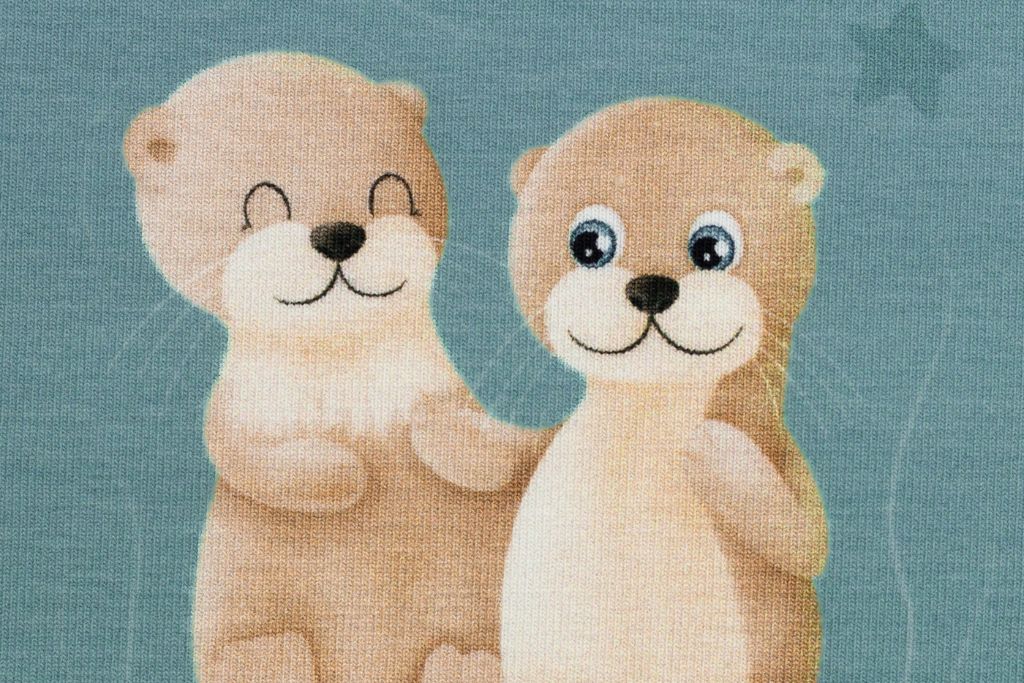Jersey Panel "Splish Splash", Otter, Mrs. Mint Design, Swafing, smaragd