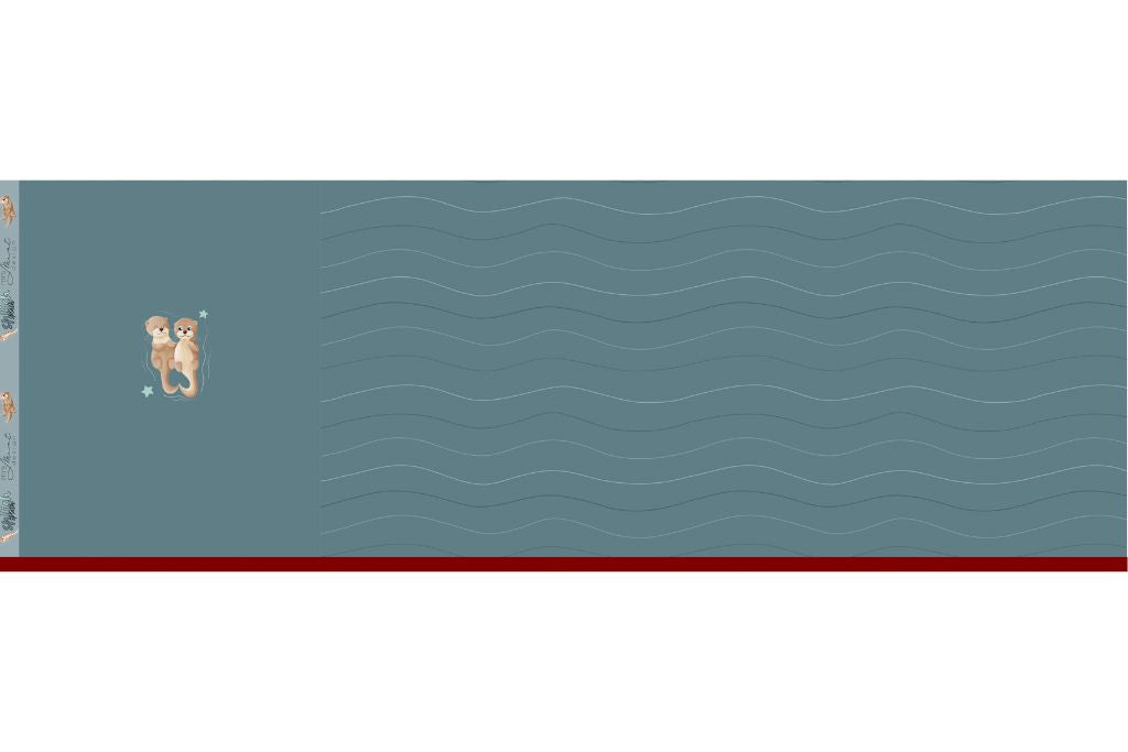Jersey Panel "Splish Splash", Otter, Mrs. Mint Design, Swafing, smaragd