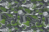 Sweat angeraut "Montreal" mit Spraydosen, heugrün, 0,5 m