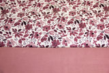 Stoffpaket Jersey + Bündchen mit Blumen, wollweiß, altrosa