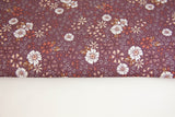 Stoffpaket Jersey + Bündchen mit Blumen, malve, weiß