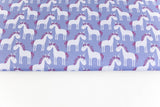 Stoffpaket Jersey + Bündchen mit Einhörnern, rauchblau, weiß