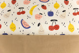 Stoffpaket Jersey + Bündchen mit Früchten, Fräulein von Julie, beige, camel