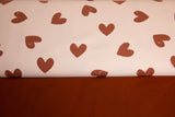 Stoffpaket Jersey + Bündchen mit Herzen, altrosa, kupfer