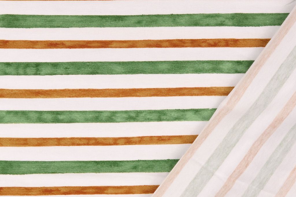 Jersey mit Streifen, braun, grün, 0,5 m
