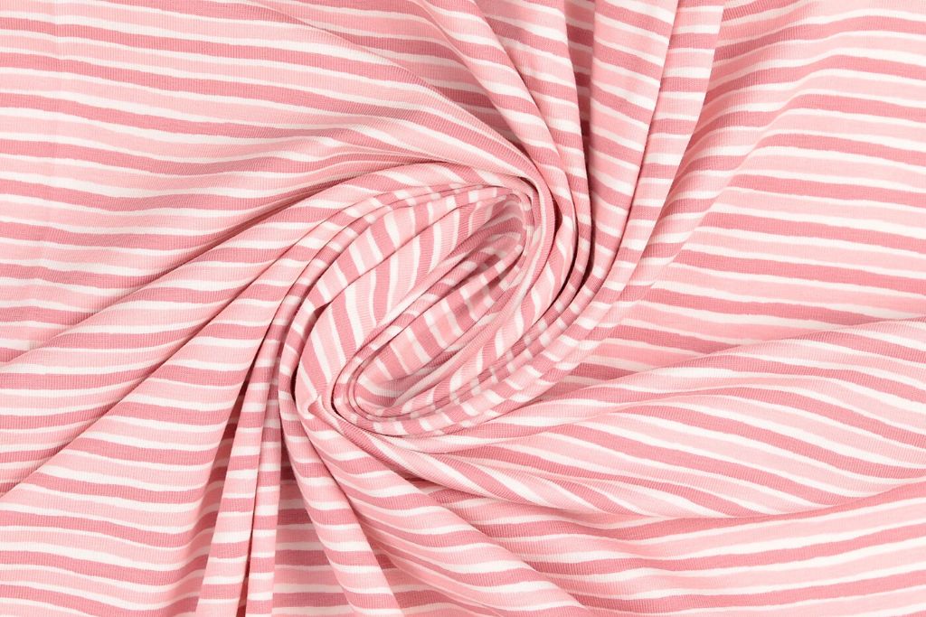 Jersey mit Streifen, rosa, gestreift, 0,5 m