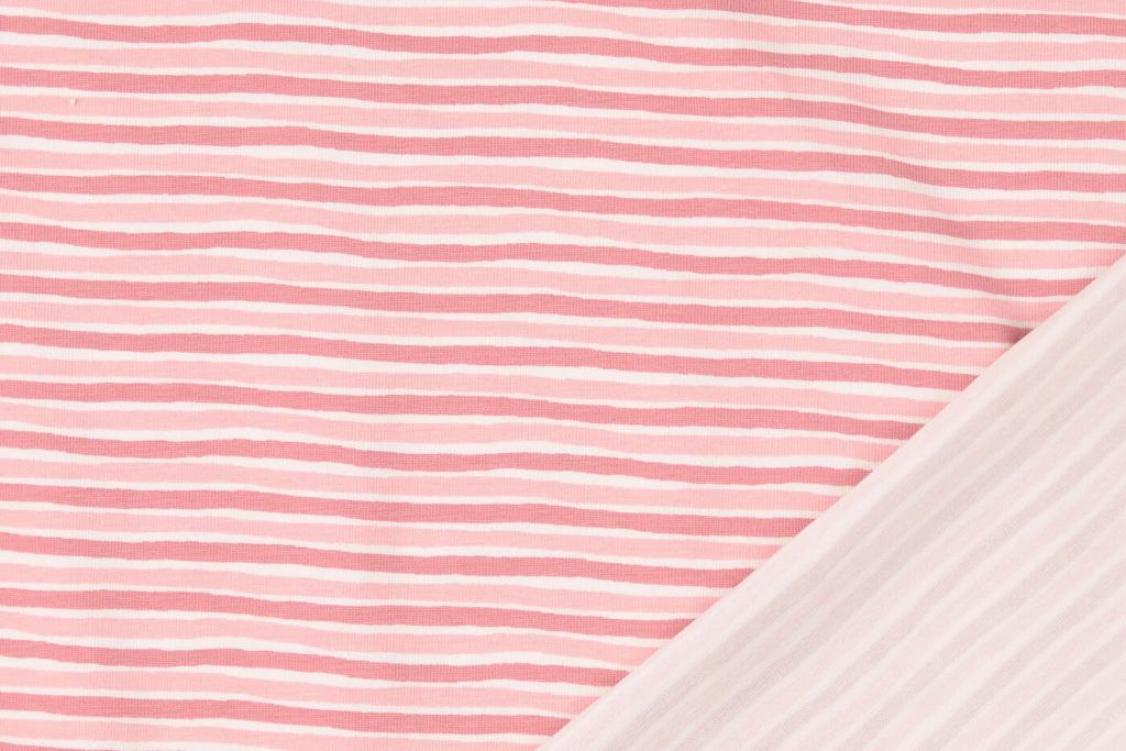 Jersey mit Streifen, rosa, gestreift, 0,5 m