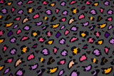 Stretch Sweat Leo Design, Fräulein von Julie, angeraut, anthrazit, 0,5 m