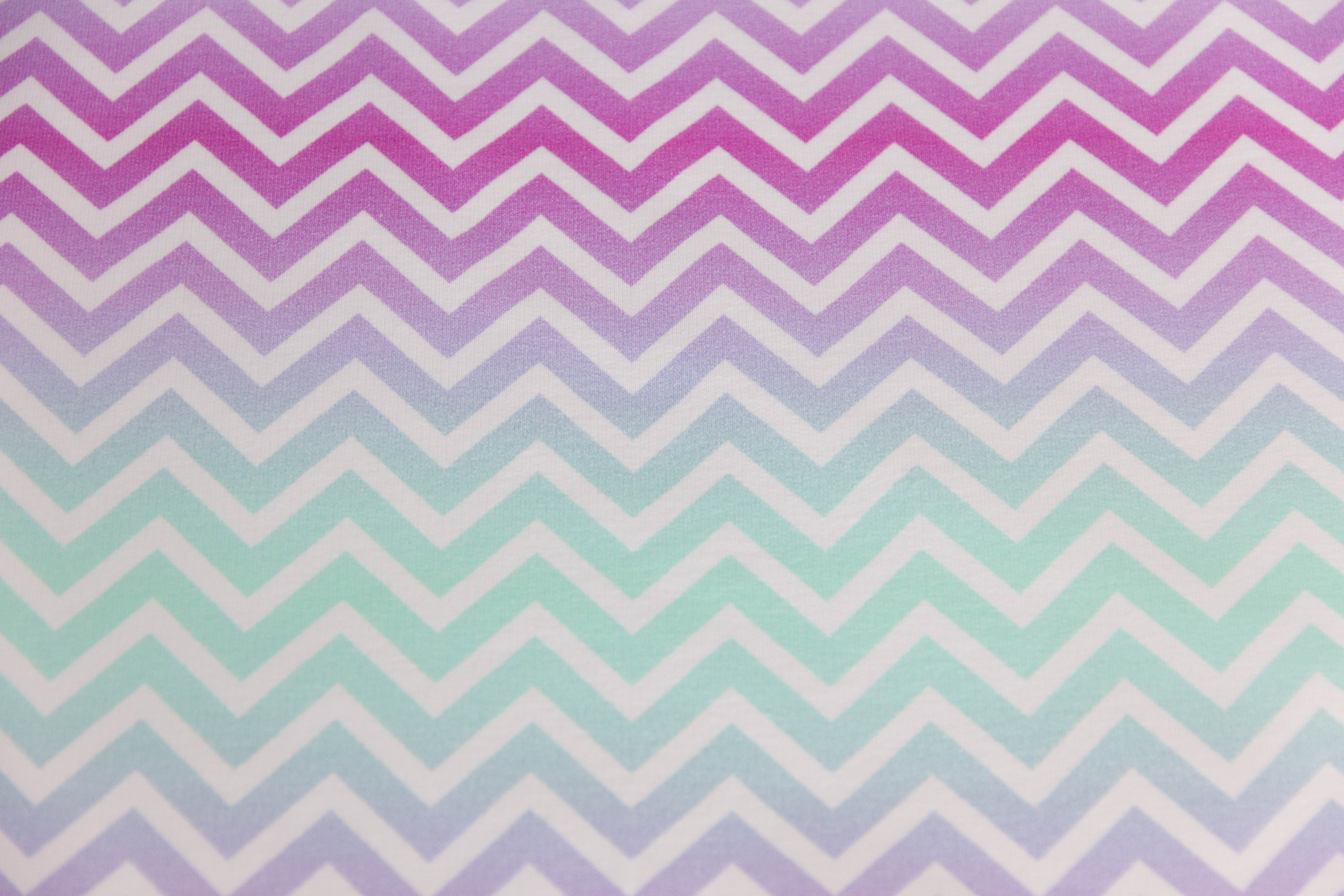 Stretch Sweat Chevron Design, Fräulein von Julie, angeraut, lila, mint, 0,5 m